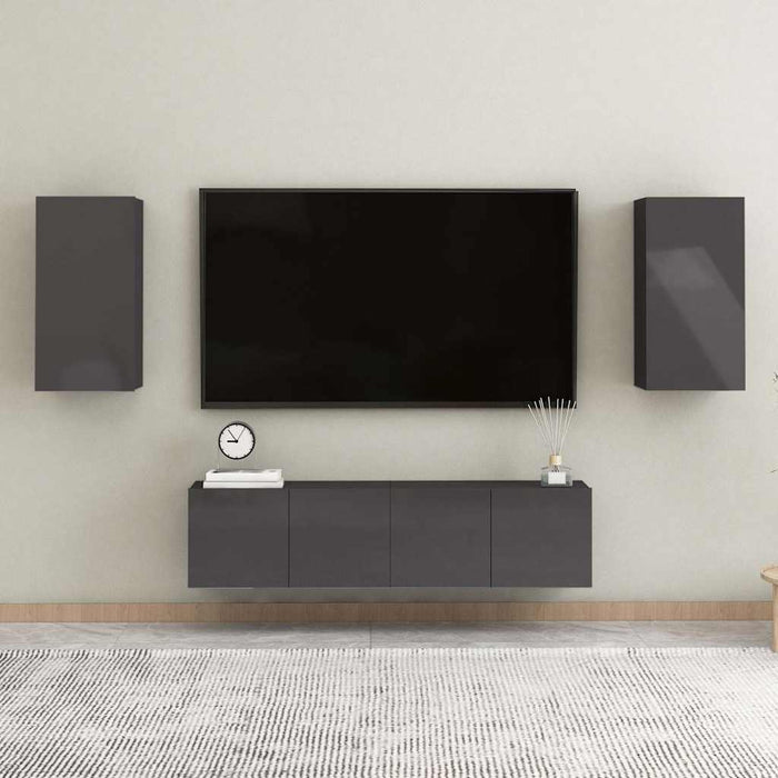 Comodă TV, gri extralucios, 30,5x30x60 cm, lemn prelucrat WALTI