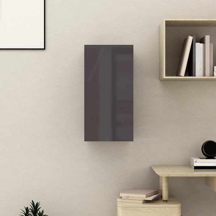 Comodă TV, gri extralucios, 30,5x30x60 cm, lemn prelucrat WALTI