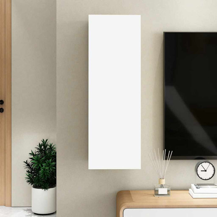 Comodă TV, alb, 30,5x30x90 cm, lemn prelucrat WALTI