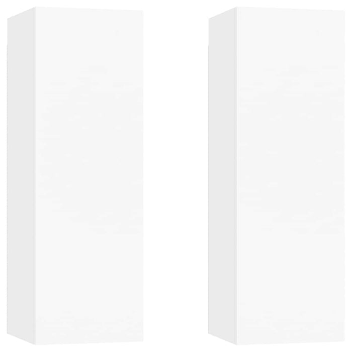 Comode TV, 2 buc., alb, 30,5x30x90 cm, lemn prelucrat WALTI