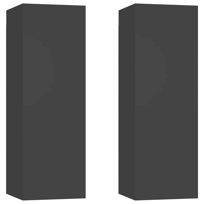 Comode TV, 2 buc., gri, 30,5x30x90 cm lemn prelucrat WALTI