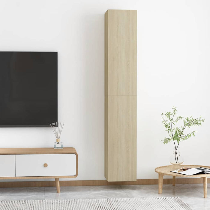 Comode TV, 2 buc., stejar Sonoma, 30,5x30x90 cm, lemn prelucrat - WALTI WALTI