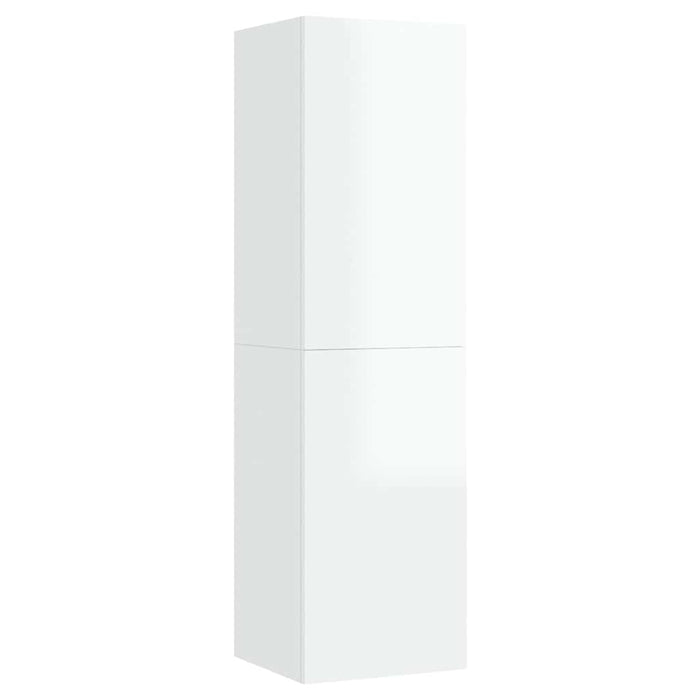 Comode TV, 2 buc. alb extralucios 30,5x30x110 cm lemn prelucrat WALTI