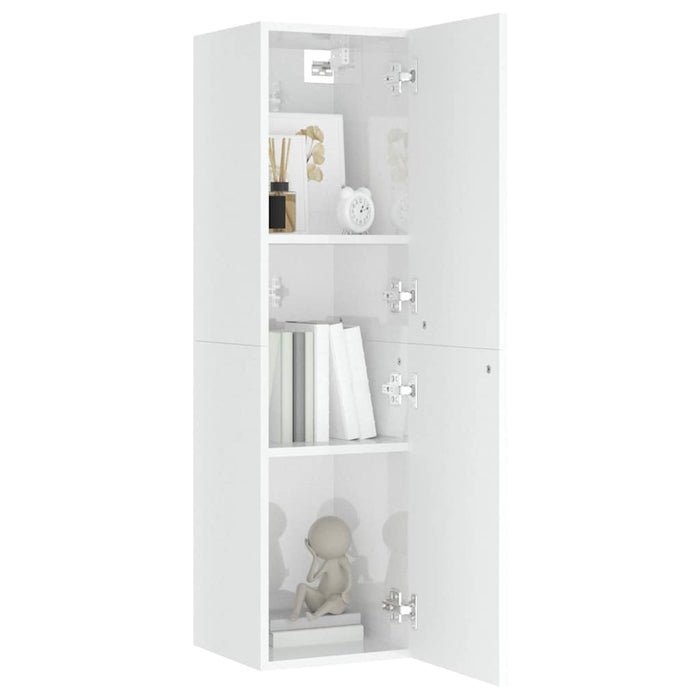 Comode TV, 2 buc. alb extralucios 30,5x30x110 cm lemn prelucrat WALTI