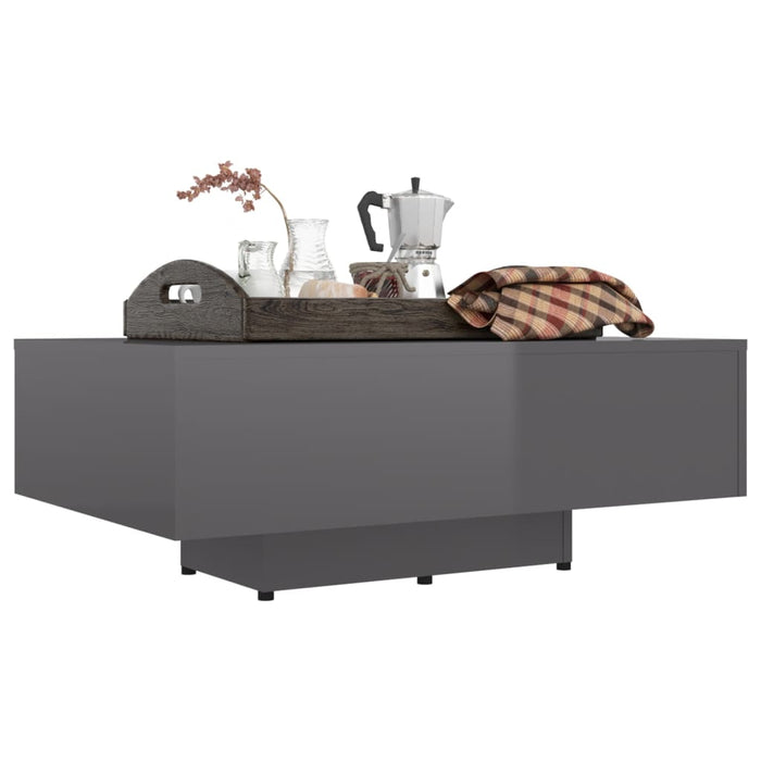 Măsuță de cafea, gri extralucios, 85x55x31 cm, lemn prelucrat WALTI