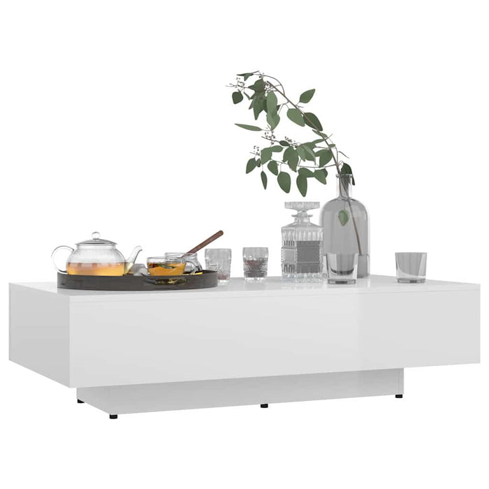 Măsuță de cafea, alb extralucios, 100x49,5x31cm, lemn prelucrat WALTI