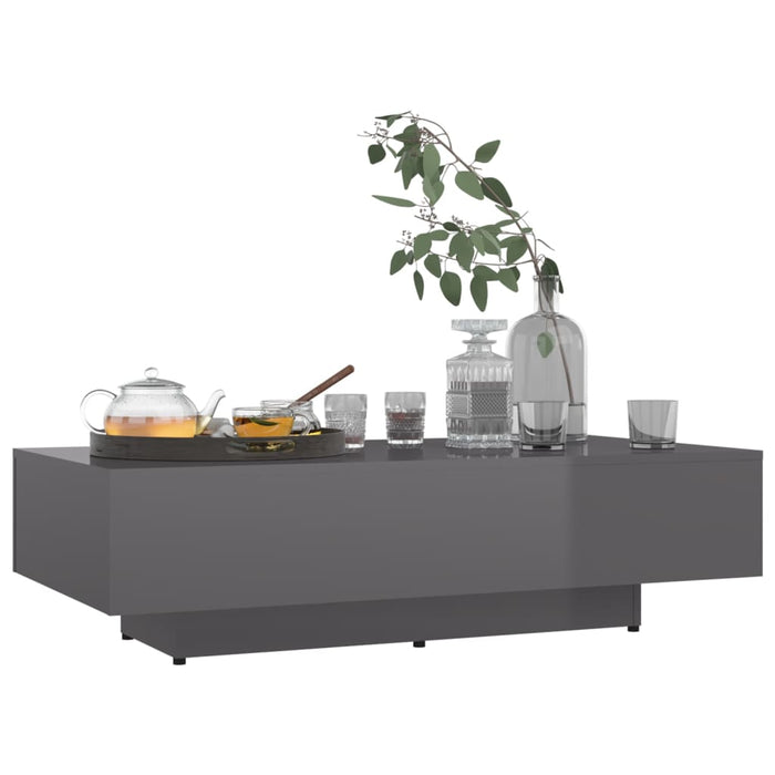 Măsuță de cafea, gri extralucios, 115x60x31 cm, lemn prelucrat WALTI