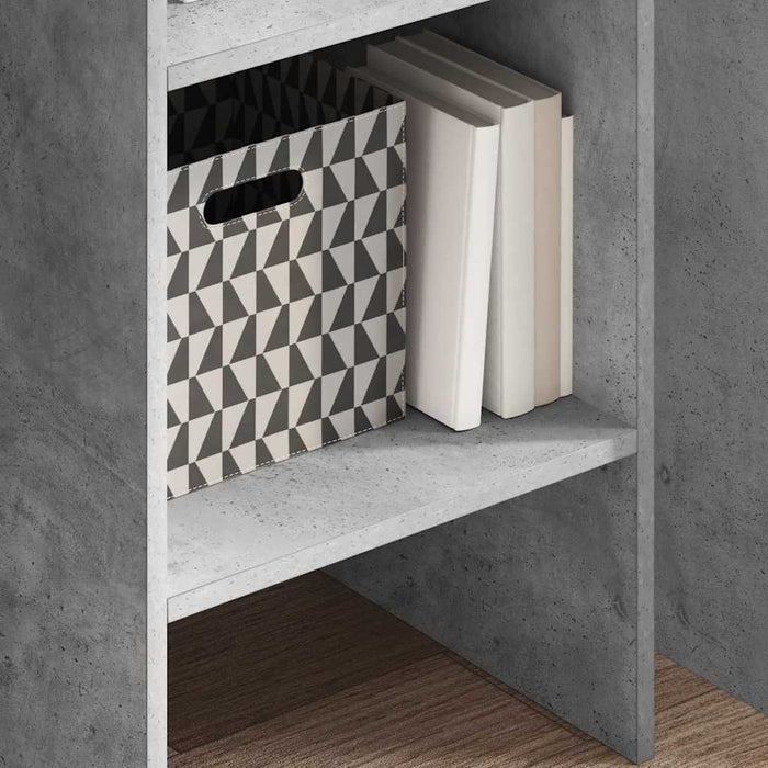 Bibliotecă, gri beton, 40x35x180 cm, lemn prelucrat - WALTI WALTI