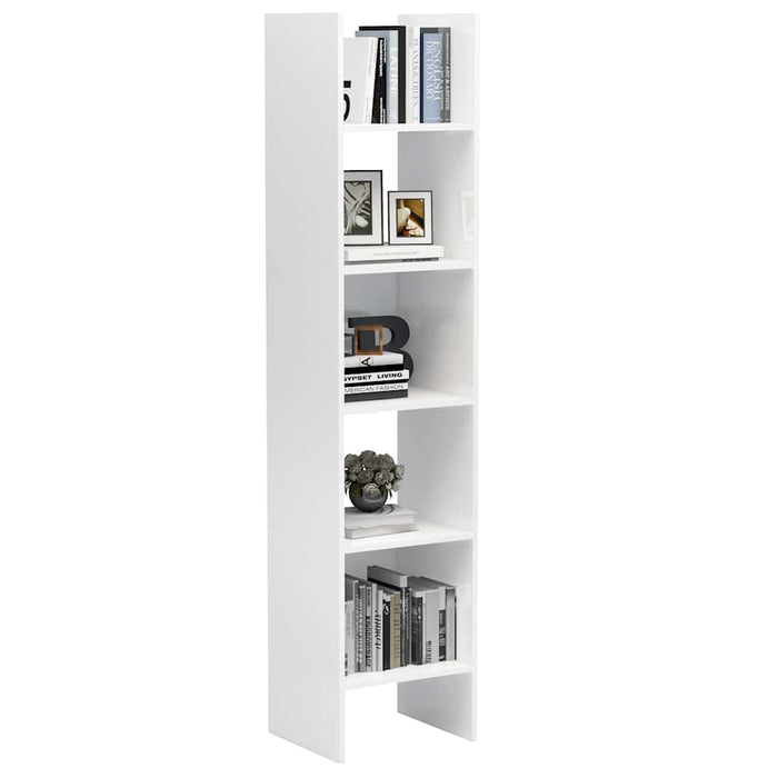 Bibliotecă, alb extralucios, 40x35x180 cm, lemn prelucrat WALTI