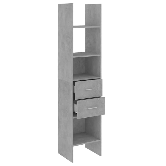 Bibliotecă, gri beton, 40x35x180 cm, lemn prelucrat - WALTI WALTI