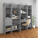 Bibliotecă, gri beton, 40x35x180 cm, lemn prelucrat - WALTI WALTI