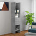 Bibliotecă, gri beton, 40x35x180 cm, lemn prelucrat - WALTI WALTI