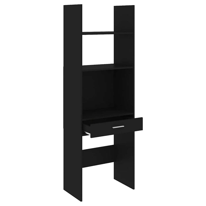 Bibliotecă, negru, 60x35x180 cm, PAL WALTI
