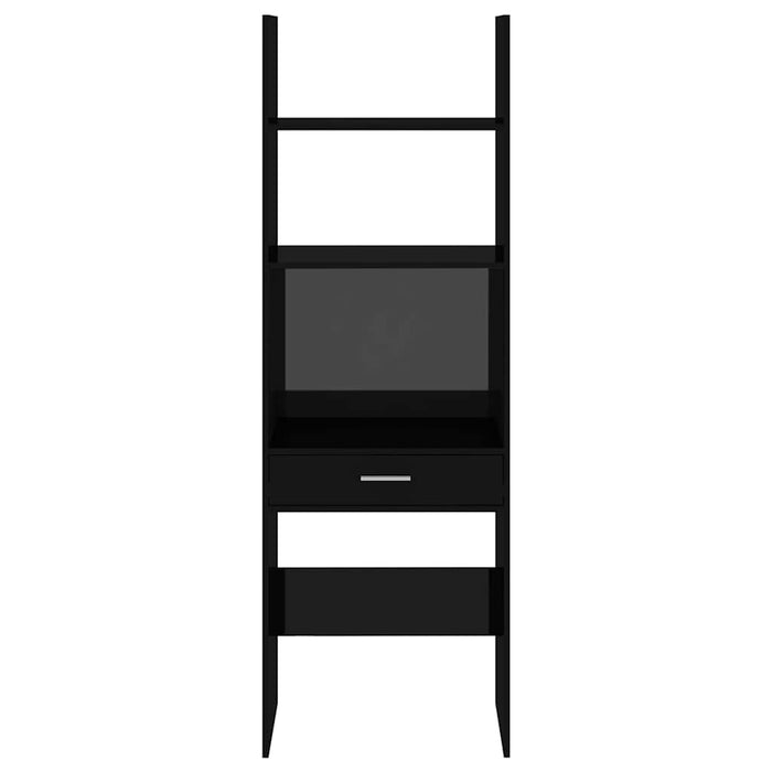 Bibliotecă, negru extralucios, 60x35x180 cm, lemn prelucrat WALTI