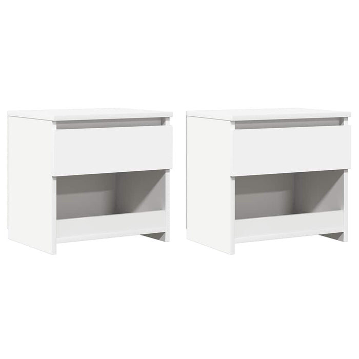 Noptiere, 2 buc., alb, 40x30x39 cm, lemn prelucrat - WALTI WALTI