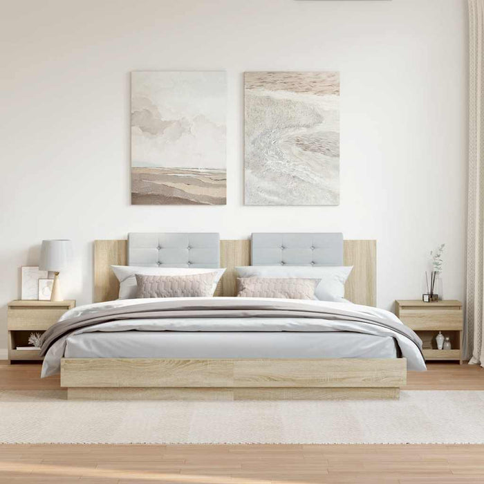 Noptiere, 2 buc., stejar Sonoma, 40x30x39 cm, lemn prelucrat - WALTI WALTI