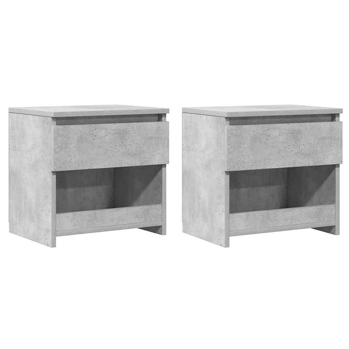 Noptiere, 2 buc., gri beton, 40x30x39 cm, lemn prelucrat - WALTI WALTI