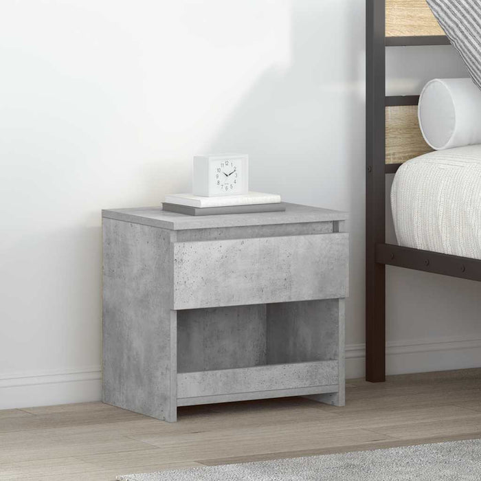 Noptiere, 2 buc., gri beton, 40x30x39 cm, lemn prelucrat - WALTI WALTI