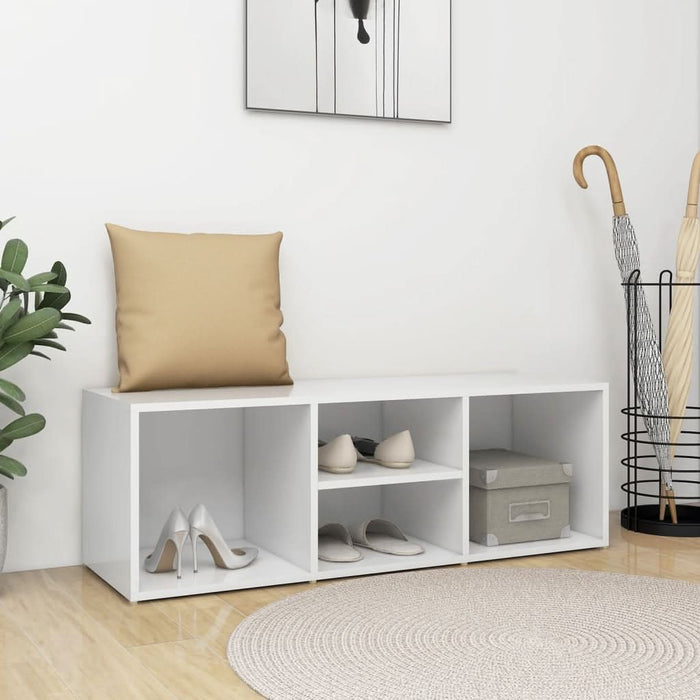 Banca depozitare pentru pantofi alb 105x35x35 cm lemn prelucrat - WALTI WALTI