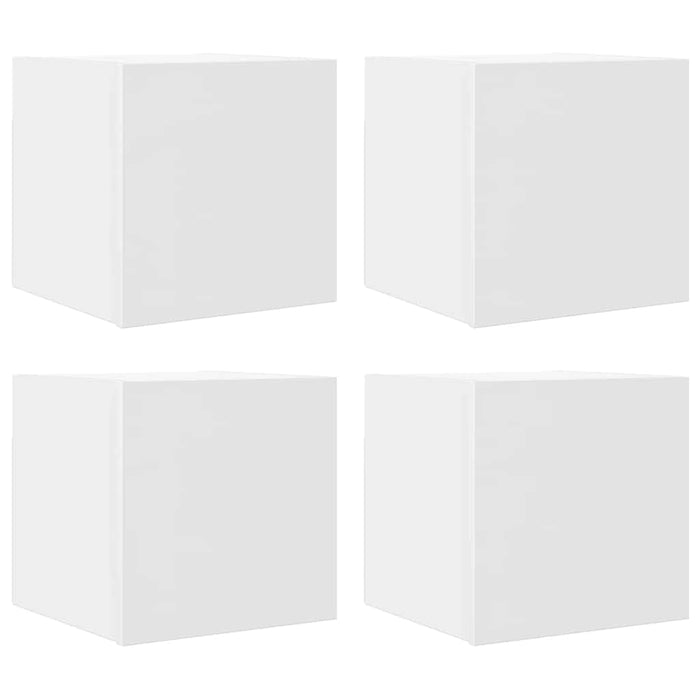 Dulapuri TV montaj pe perete, 4 buc., alb, 30,5x30x30 cm - WALTI WALTI