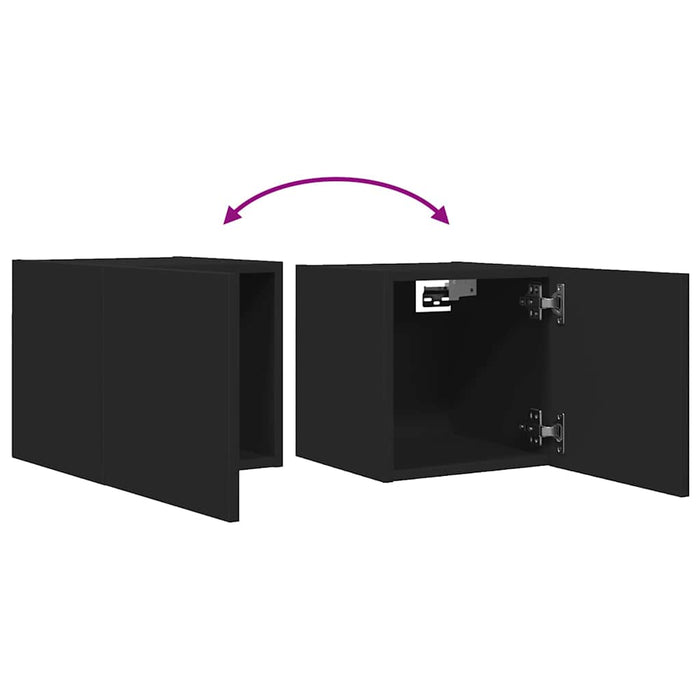 Dulap TV montaj pe perete, negru, 30,5x30x30 cm WALTI