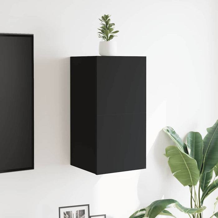 Dulapuri TV montaj pe perete, 2 buc., negru, 30,5x30x30 cm - WALTI WALTI