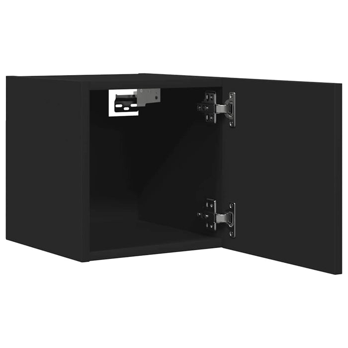 Dulapuri TV montaj pe perete, 2 buc., negru, 30,5x30x30 cm - WALTI WALTI