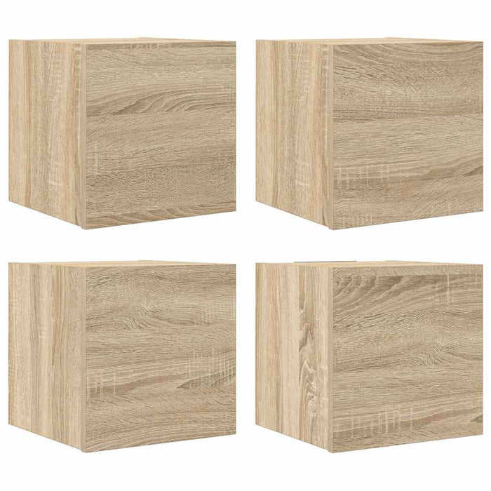 Dulapuri TV montaj pe perete 4 buc. stejar sonoma 30,5x30x30 cm - WALTI WALTI