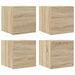 Dulapuri TV montaj pe perete 4 buc. stejar sonoma 30,5x30x30 cm - WALTI WALTI