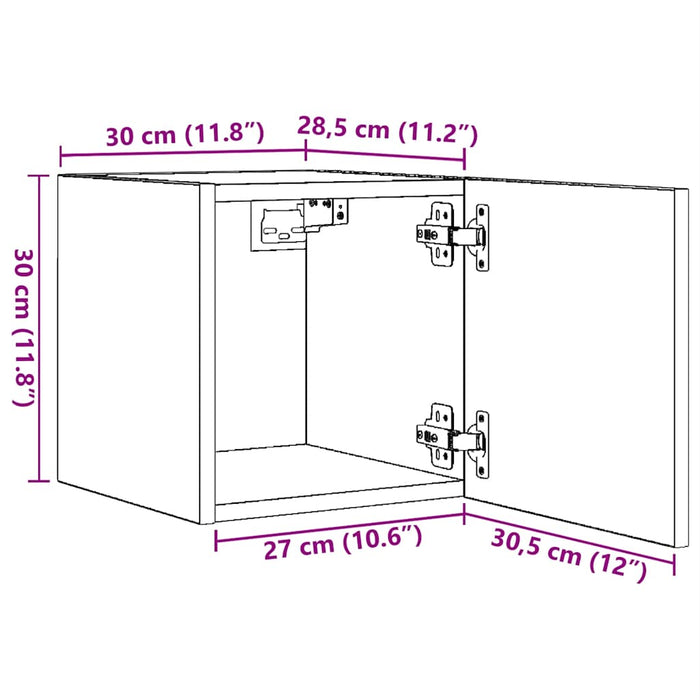 Dulapuri TV montaj pe perete 4 buc. stejar sonoma 30,5x30x30 cm - WALTI WALTI