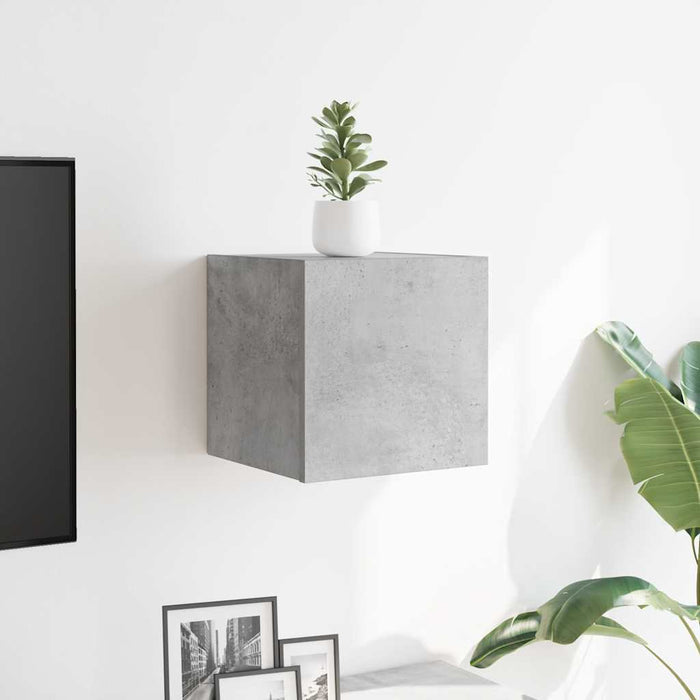 Dulap TV montaj pe perete, gri beton, 30,5x30x30 cm - WALTI WALTI