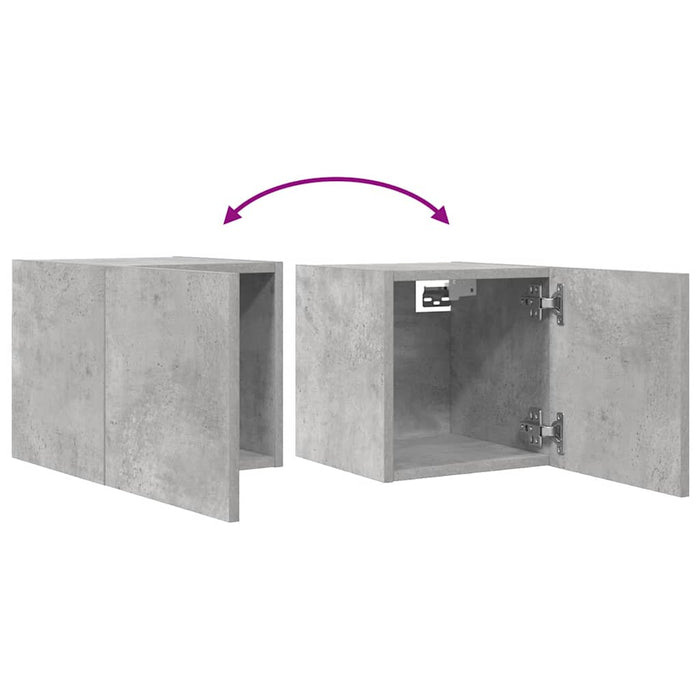 Dulap TV montaj pe perete, gri beton, 30,5x30x30 cm - WALTI WALTI