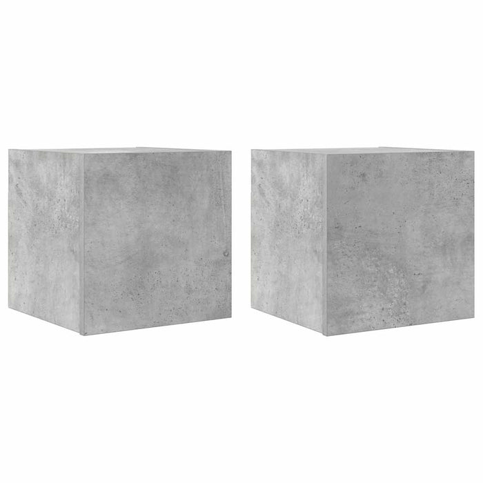 Dulapuri TV montaj pe perete, 2 buc., gri beton, 30,5x30x30 cm - WALTI WALTI