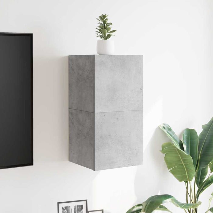 Dulapuri TV montaj pe perete, 2 buc., gri beton, 30,5x30x30 cm - WALTI WALTI
