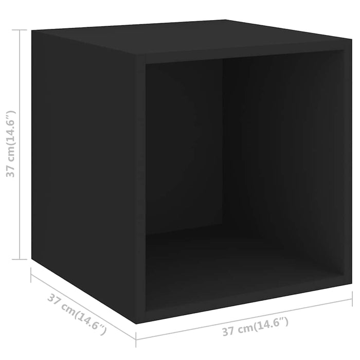Dulapuri de perete, 4 buc., negru, 37x37x37 cm, PAL WALTI