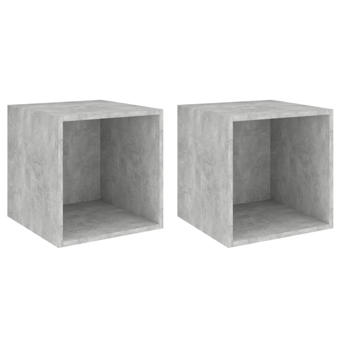 Dulapuri de perete, 2 buc., gri beton, 37x37x37 cm, PAL WALTI