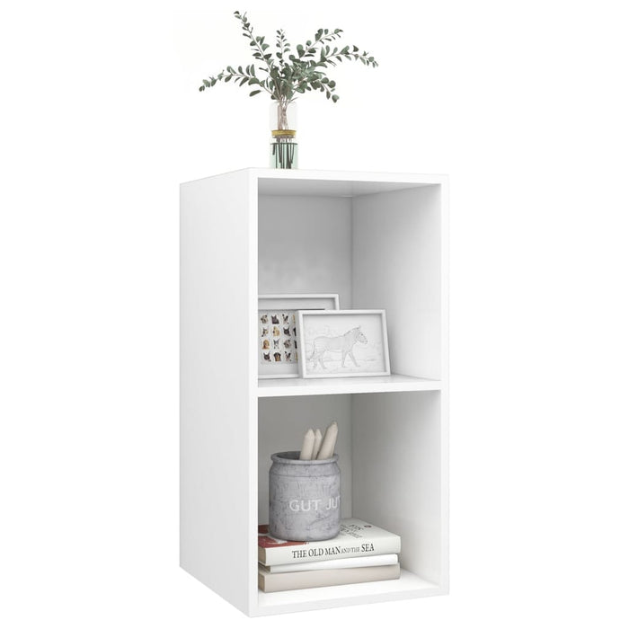 Dulap TV montat pe perete, alb, 37x37x72 cm, lemn prelucrat WALTI