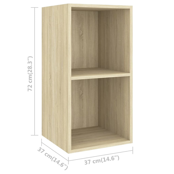 Dulap TV montat pe perete, stejar Sonoma, 37x37x72 cm, PAL - WALTI WALTI