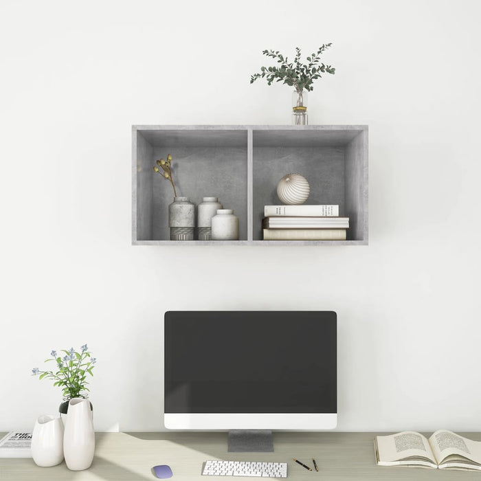 Dulap TV montat pe perete, gri beton, 37x37x72 cm, PAL - WALTI WALTI