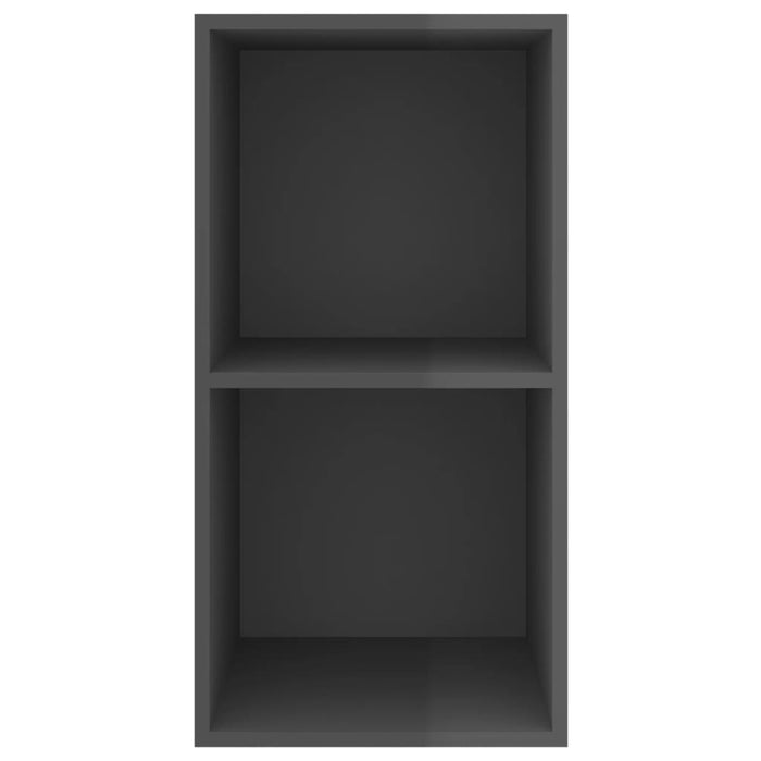 Dulap TV montat pe perete, gri extralucios, 37x37x72 cm, PAL - WALTI WALTI