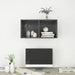 Dulap TV montat pe perete, gri extralucios, 37x37x72 cm, PAL - WALTI WALTI