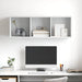 Dulap TV montat pe perete, alb, 37x37x107 cm, PAL - WALTI WALTI