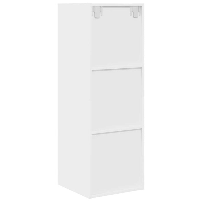Dulap TV montat pe perete, alb, 37x37x107 cm, PAL - WALTI WALTI