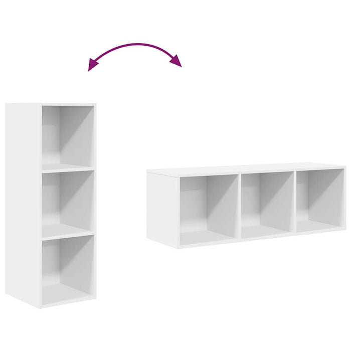 Dulap TV montat pe perete, alb, 37x37x107 cm, PAL - WALTI WALTI