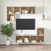 Dulap TV montat pe perete, stejar Sonoma, 37x37x107 cm, PAL - WALTI WALTI