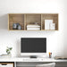 Dulap TV montat pe perete, stejar Sonoma, 37x37x107 cm, PAL - WALTI WALTI