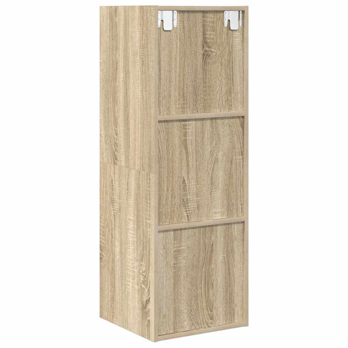 Dulap TV montat pe perete, stejar Sonoma, 37x37x107 cm, PAL - WALTI WALTI