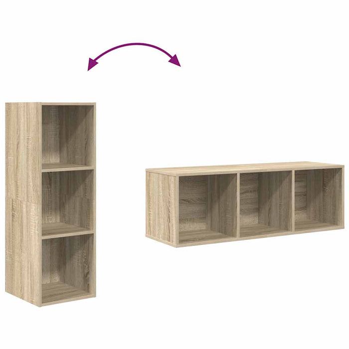 Dulap TV montat pe perete, stejar Sonoma, 37x37x107 cm, PAL - WALTI WALTI