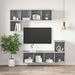Dulap TV montat pe perete, gri beton, 37x37x107 cm, PAL - WALTI WALTI