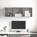Dulap TV montat pe perete, gri beton, 37x37x107 cm, PAL - WALTI WALTI